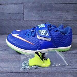 NIKE HJ High Jump Elite Track‎ Spikes Mens Size 8.5 Racer Blue White Lime Nby